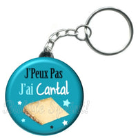 Porte-clés badge J'peux pas j'ai Cantal-Réf PC1494