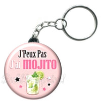 Porte-clés badge J'peux pas j'ai Mojito -Réf PC1504