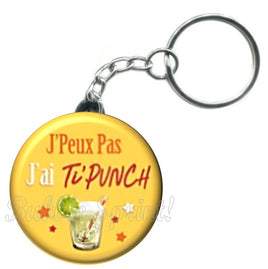 Porte-clés badge J'peux pas j'ai Ti'punch-Réf PC1506