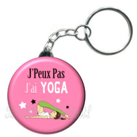 Porte-clés badge j'peux pas j'ai Yoga -Réf PC1534