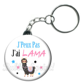 Porte-clés badge j'peux pas j'ai Lama-Réf PC1542