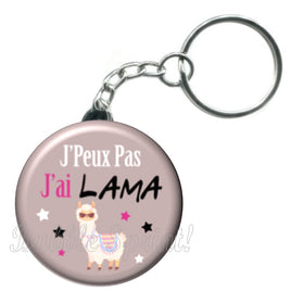 Porte-clés badge j'peux pas j'ai Lama-Réf PC1544