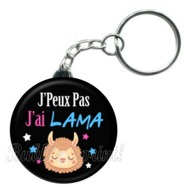 Porte-clés badge j'peux pas j'ai Lama-Réf PC1545