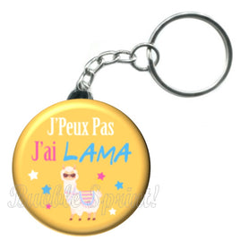 Porte-clés badge j'peux pas j'ai Lama-Réf PC1546