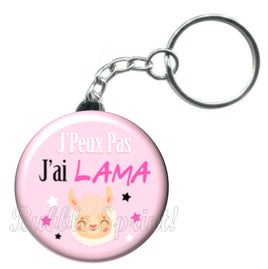 Porte-clés badge j'peux pas j'ai Lama-Réf PC1547