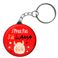 Porte-clés badge j'peux pas j'ai Lama-Réf PC1548