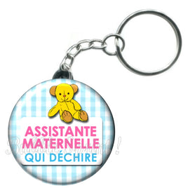 Porte-clés badge Assistante Maternelle- Réf PC18