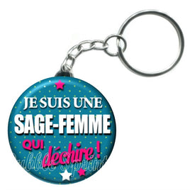 Porte-clés badge Sage-femme - Réf PC190