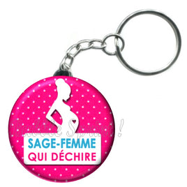 Porte-clés badge Sage-femme - Réf PC191