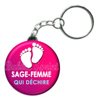 Porte-clés badge Sage-femme - Réf PC193