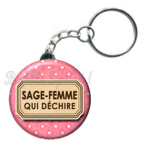 Porte-clés badge Sage-femme - Réf PC194