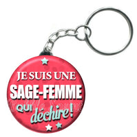 Porte-clés badge Sage-femme - Réf PC195