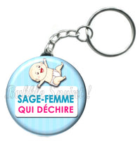 Porte-clés badge Sage-femme - Réf PC196