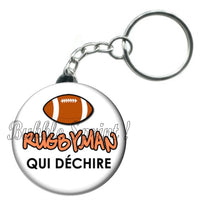 Porte-clés badge Rugbyman - Réf PC198