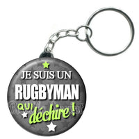 Porte-clés badge Rugbyman - Réf PC199