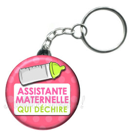 Porte-clés badge Assistante Maternelle- Réf PC19