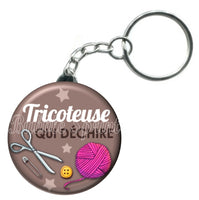 Porte-clés badge Tricoteuse- Réf PC204