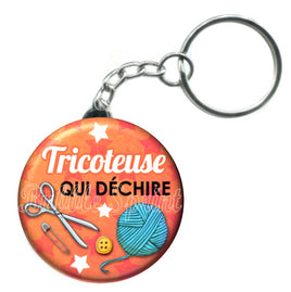 Porte-clés badge Tricoteuse- Réf PC206