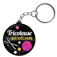 Porte-clés badge Tricoteuse- Réf PC207