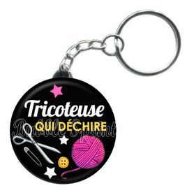 Porte-clés badge Tricoteuse- Réf PC207