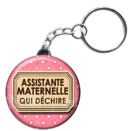 Porte-clés badge Assistante Maternelle- Réf PC21