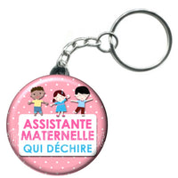 Porte-clés badge Assistante Maternelle- Réf PC23