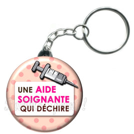 Porte-clés badge Aide soignante- Réf PC25