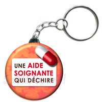 Porte-clés badge Aide soignante- Réf PC26