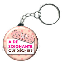 Porte-clés badge Aide soignante- Réf PC28