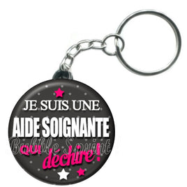 Porte-clés badge Aide soignante- Réf PC29