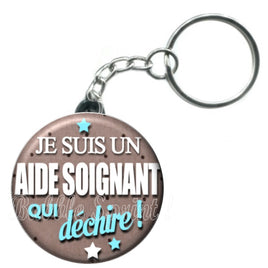 Porte-clés badge Aide soignant- Réf PC30