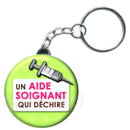 Porte-clés badge Aide soignant- Réf PC31