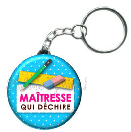 Porte-clés badge Maitresse- Réf PC328