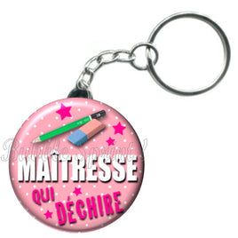 Porte-clés badge Maitresse- Réf PC329