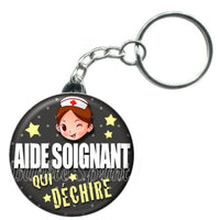 Porte-clés badge Aide soignant- Réf PC32