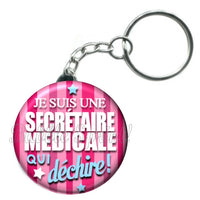 Porte-clés badge Secrétaire médical- Réf PC336