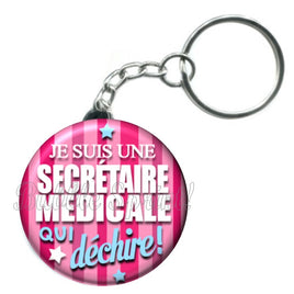 Porte-clés badge Secrétaire médical- Réf PC336