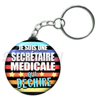 Porte-clés badge Secrétaire médical- Réf PC338