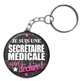 Porte-clés badge Secrétaire médical- Réf PC343