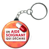 Porte-clés badge Aide soignant- Réf PC34