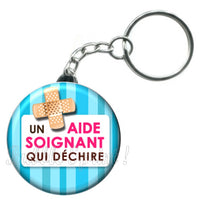 Porte-clés badge Aide soignant- Réf PC35