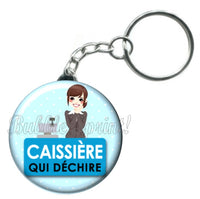 Porte-clés badge Caissière- Réf PC365