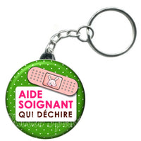 Porte-clés badge Aide soignant- Réf PC36