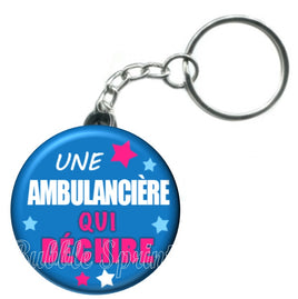 Porte-clés badge Ambulancière- Réf PC37