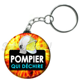 Porte-clés badge Pompier- Réf PC388