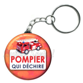 Porte-clés badge Pompier- Réf PC389