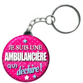 Porte-clés badge Ambulancière- Réf PC38