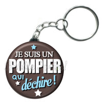 Porte-clés badge Pompier- Réf PC390