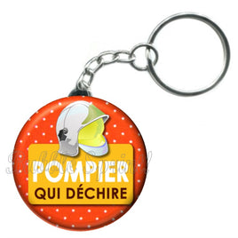 Porte-clés badge Pompier- Réf PC391