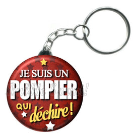 Porte-clés badge Pompier- Réf PC393